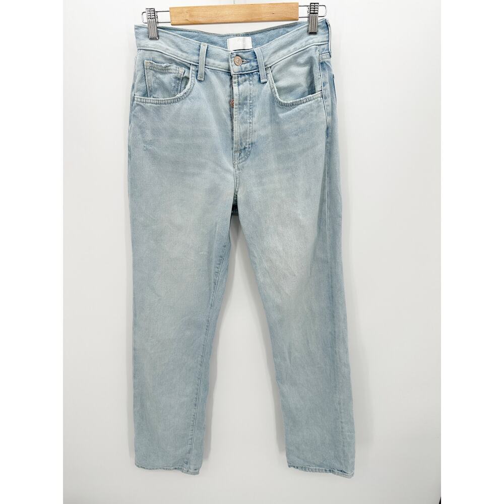 7 For All‎ Mankind Easy Straight Button Fly Light Wash Blue Jeans Womens Size 25